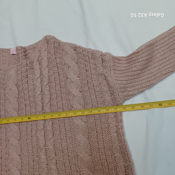 Pink Lily Women Size M Blush Cable Knit Sweater - Picture 12 of 12